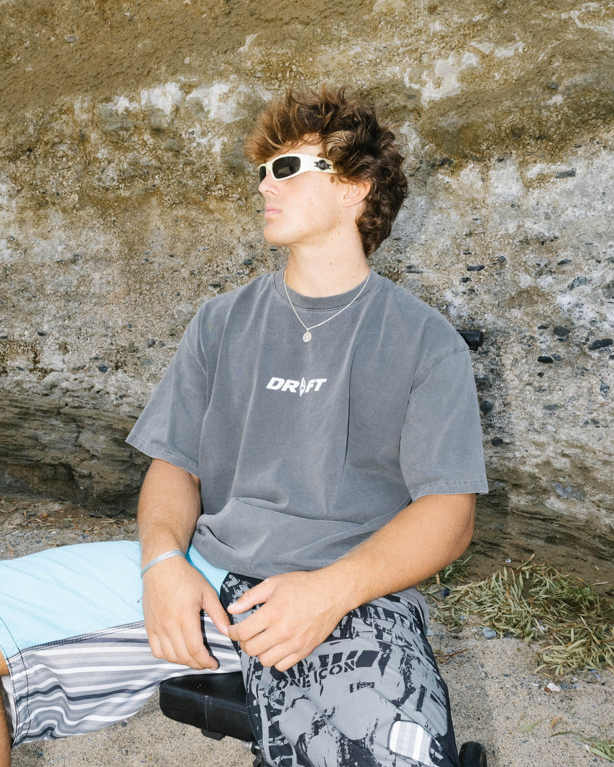Driftmere tees worn on the coast