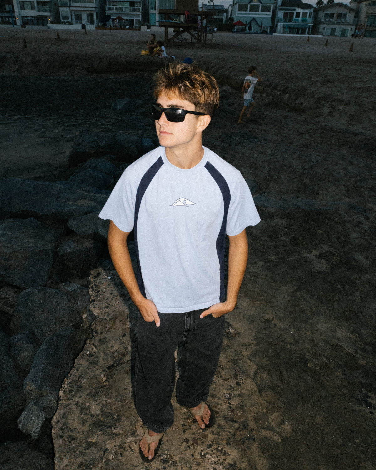 Driftmere tees worn on the coast